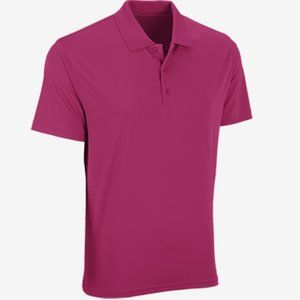 BRAND NEW WITH TAGS Vansport Omega Solid Mesh Tech Polo Men's Large Berry Pink